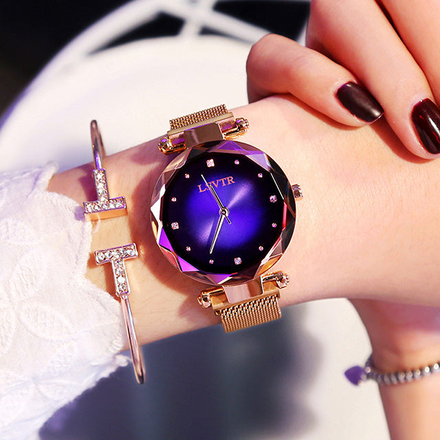 Rose Gold Starry Sky Women Watch
