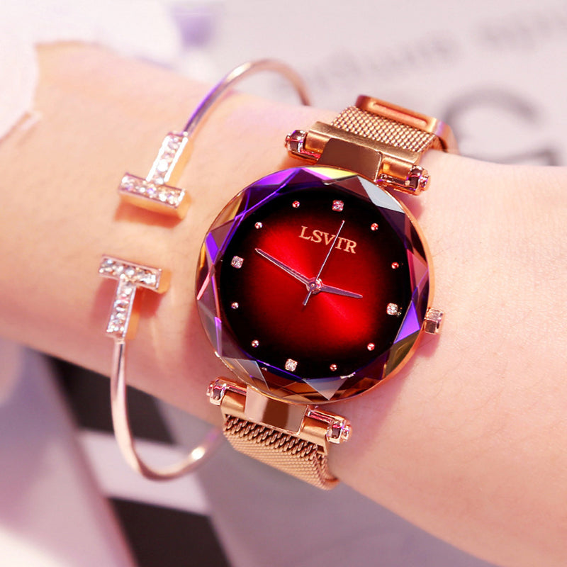 Rose Gold Starry Sky Women Watch