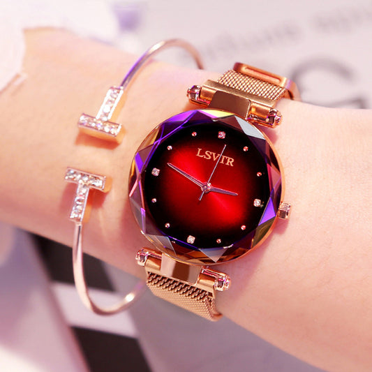 Rose Gold Starry Sky Women Watch
