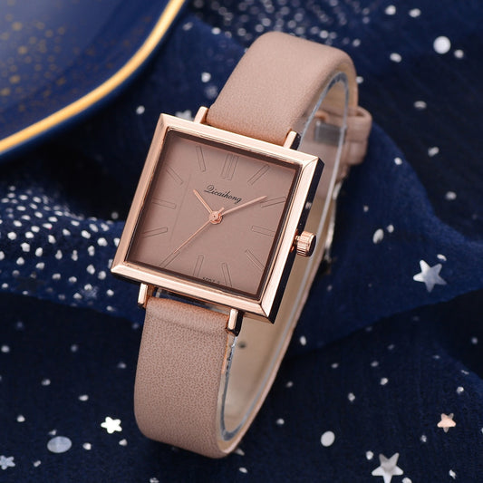 Women’s Square Leather Bracelet Watch