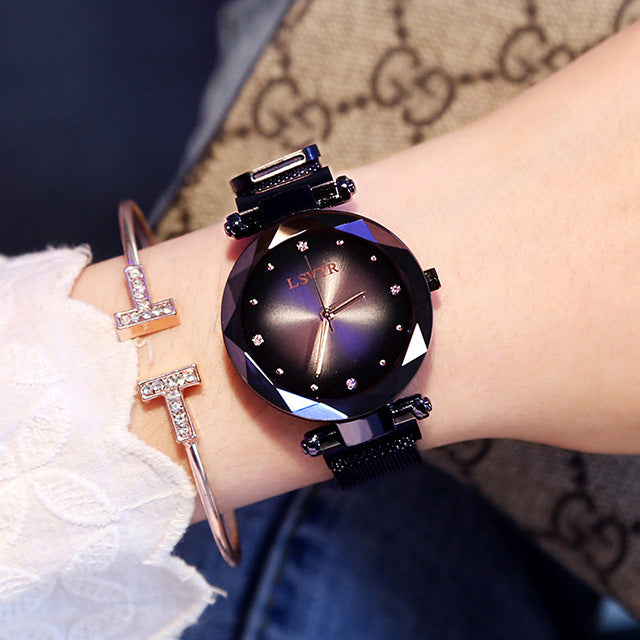 Rose Gold Starry Sky Women Watch