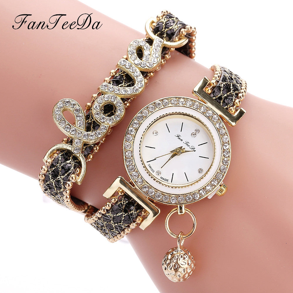 FanTeeDa Rhinestone Women Bracelet Watch