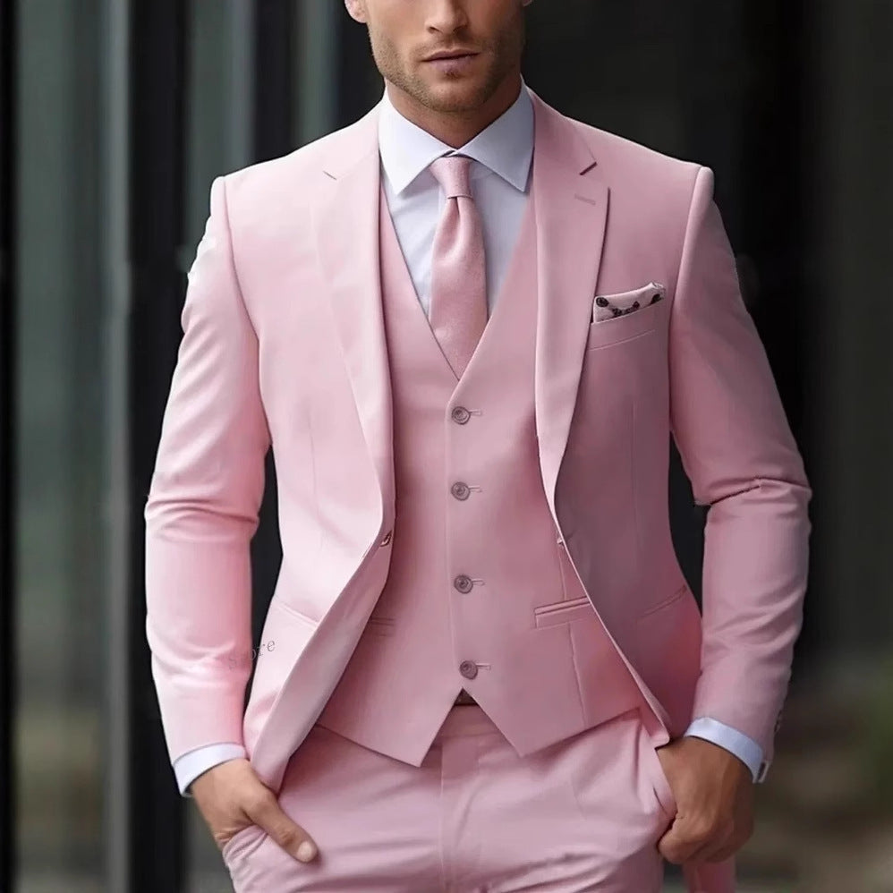 Mens Slim-Fit Light Luxury Suit