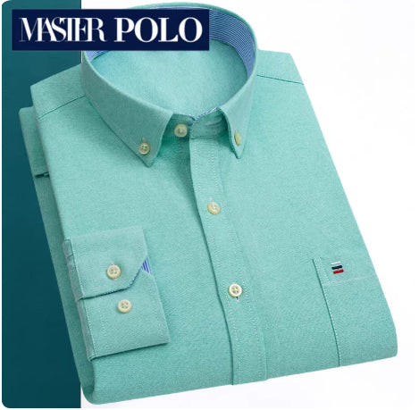 Men's Long Sleeve Pure Cotton Plaid Shirt