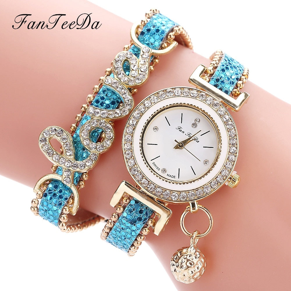 FanTeeDa Rhinestone Women Bracelet Watch