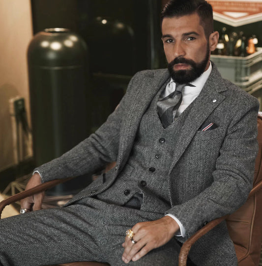 Men’s British Herringbone Wool Blazer