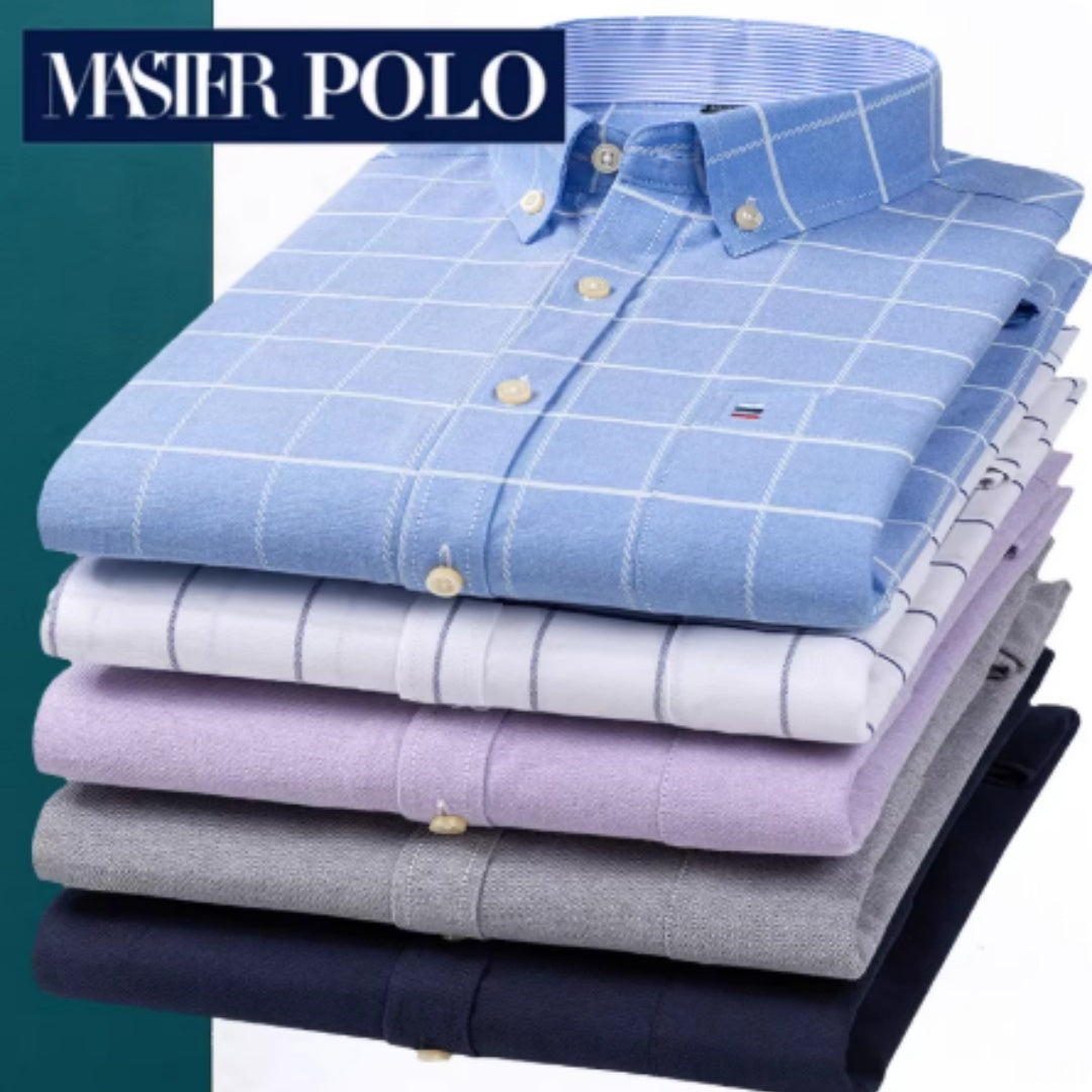 Men's Long Sleeve Pure Cotton Plaid Shirt