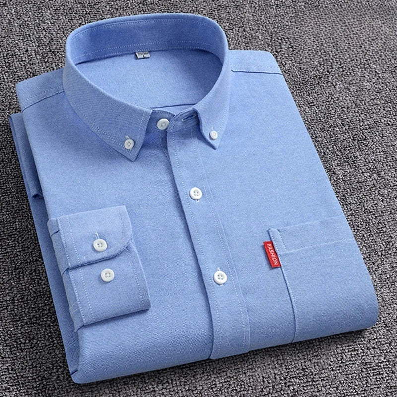 Men’s Cotton Oxford Plaid Shirt