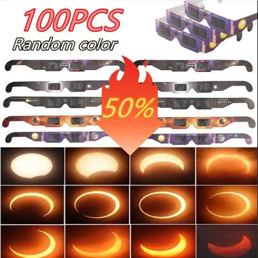 100PCS Solar Eclipse Glasses AAS Approved