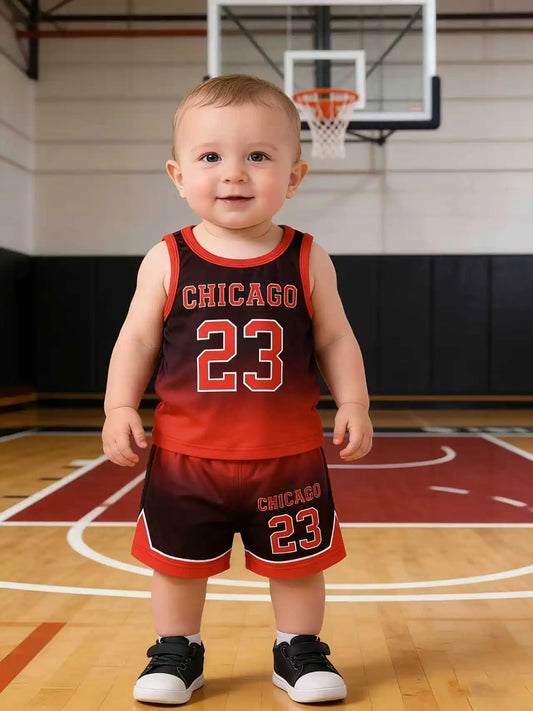 Baby Basketball Jersey Set 23 – Sleeveless Top & Shorts