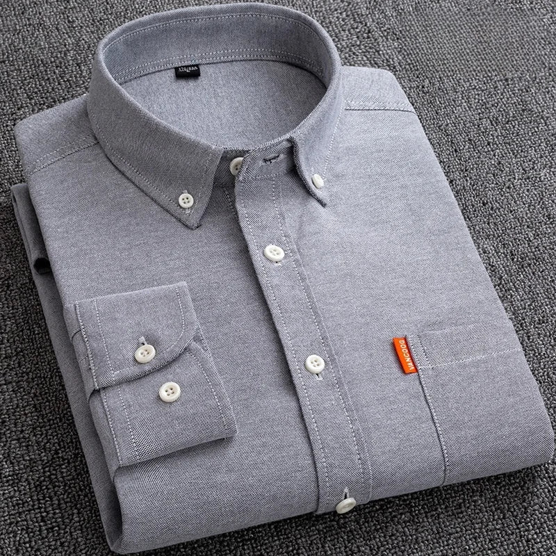 Men’s Cotton Oxford Plaid Shirt