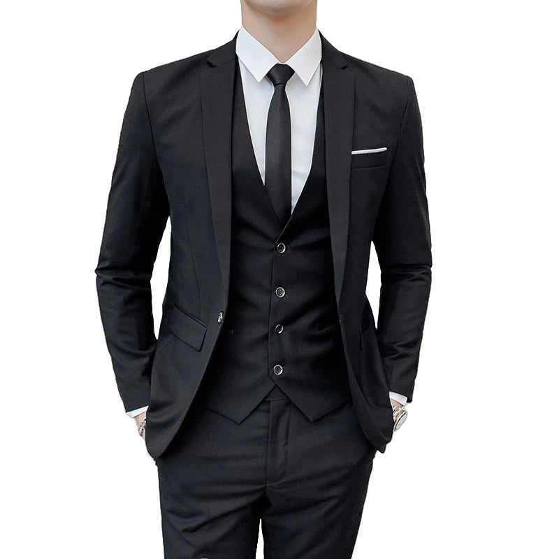Suits for Men - 3 Pieces - New Fabrics - Fashionable Business Gentleman - Slim Fit - Wedding  Professional Business Formal Dress