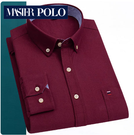 Men's Long Sleeve Pure Cotton Plaid Shirt