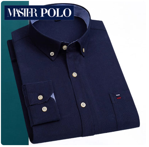 Men's Long Sleeve Pure Cotton Plaid Shirt