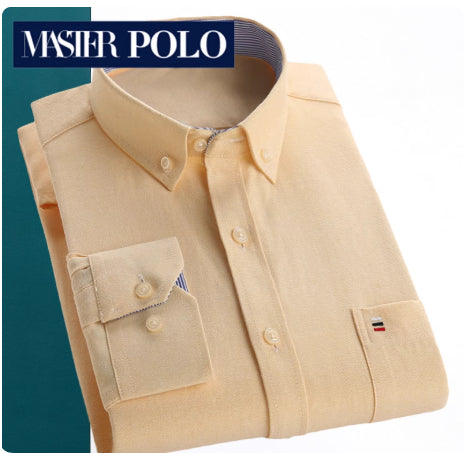 Men's Long Sleeve Pure Cotton Plaid Shirt