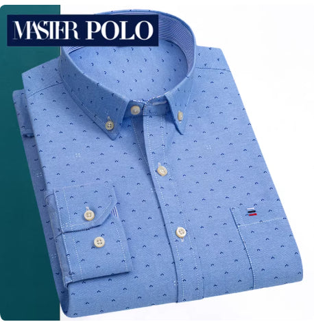 Men's Long Sleeve Pure Cotton Plaid Shirt