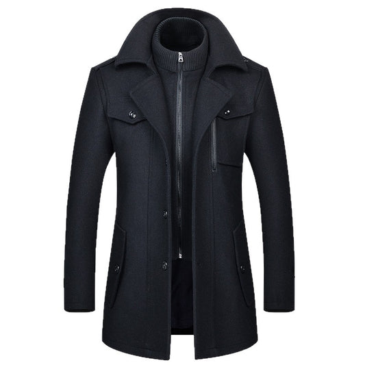 Men’s Double Collar Wool Coat